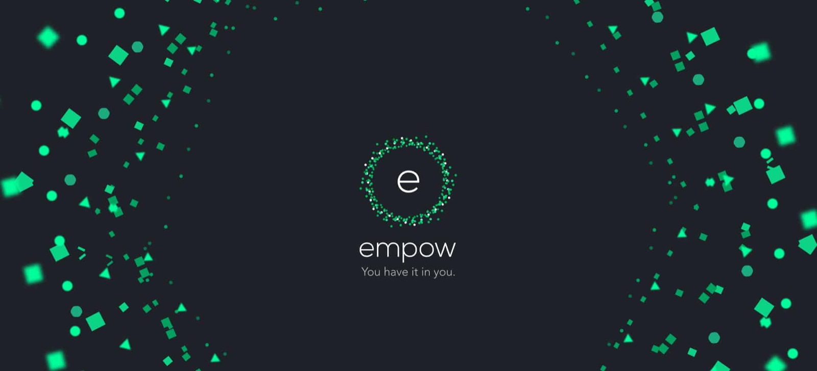 empow particle logo on a dark background